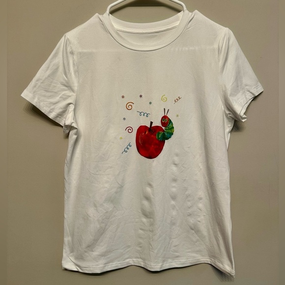 None Tops - “Hungry Caterpillar” Super Cute Women’s  White Tee Small